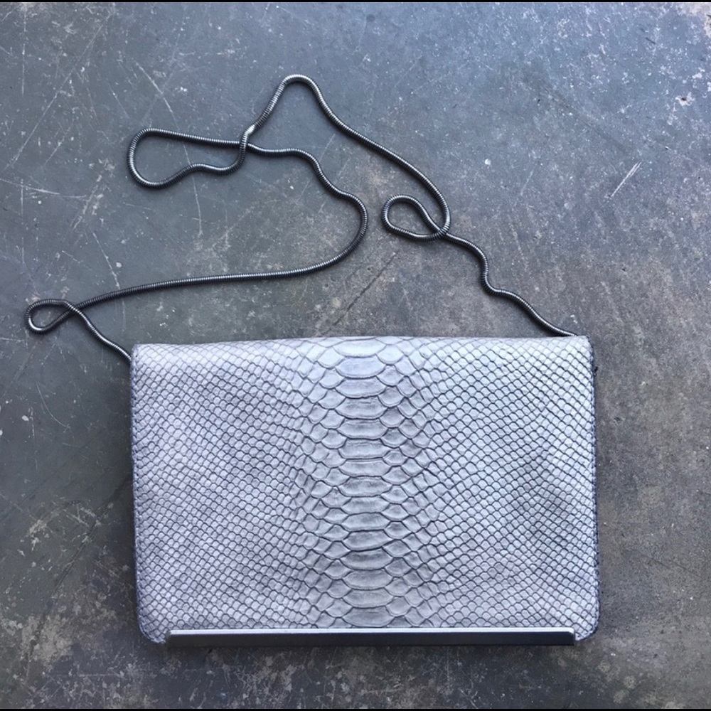 Madewell Snake Embossed Clutch Bag